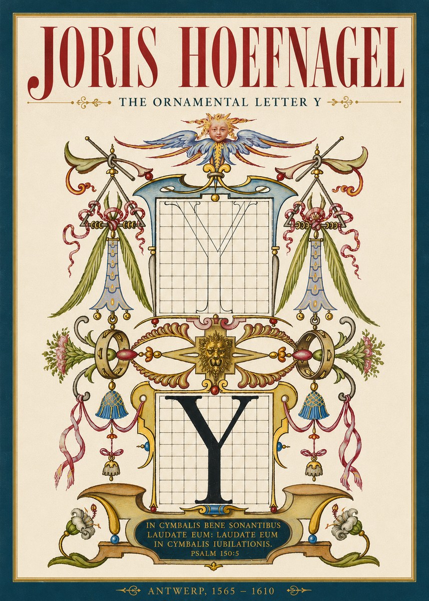 Joris Hoefnagel The Ornamental Letter Y No4 - Poster