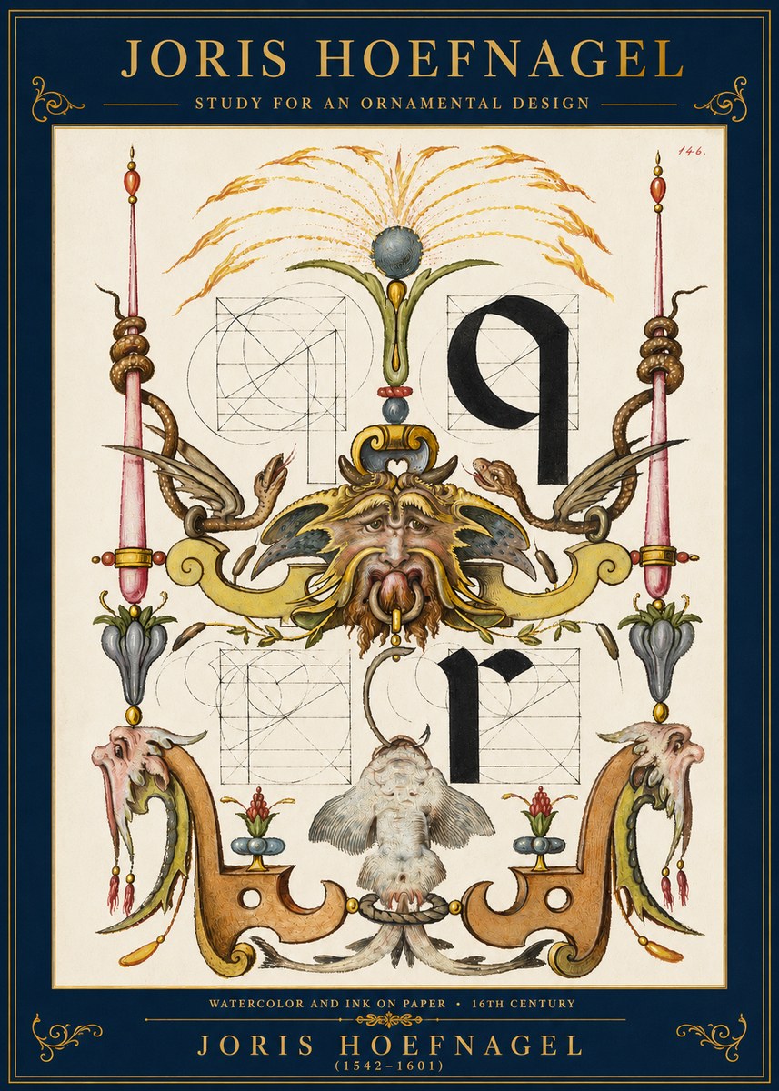 Joris Hoefnagel Ornamental Design I No3 - Poster