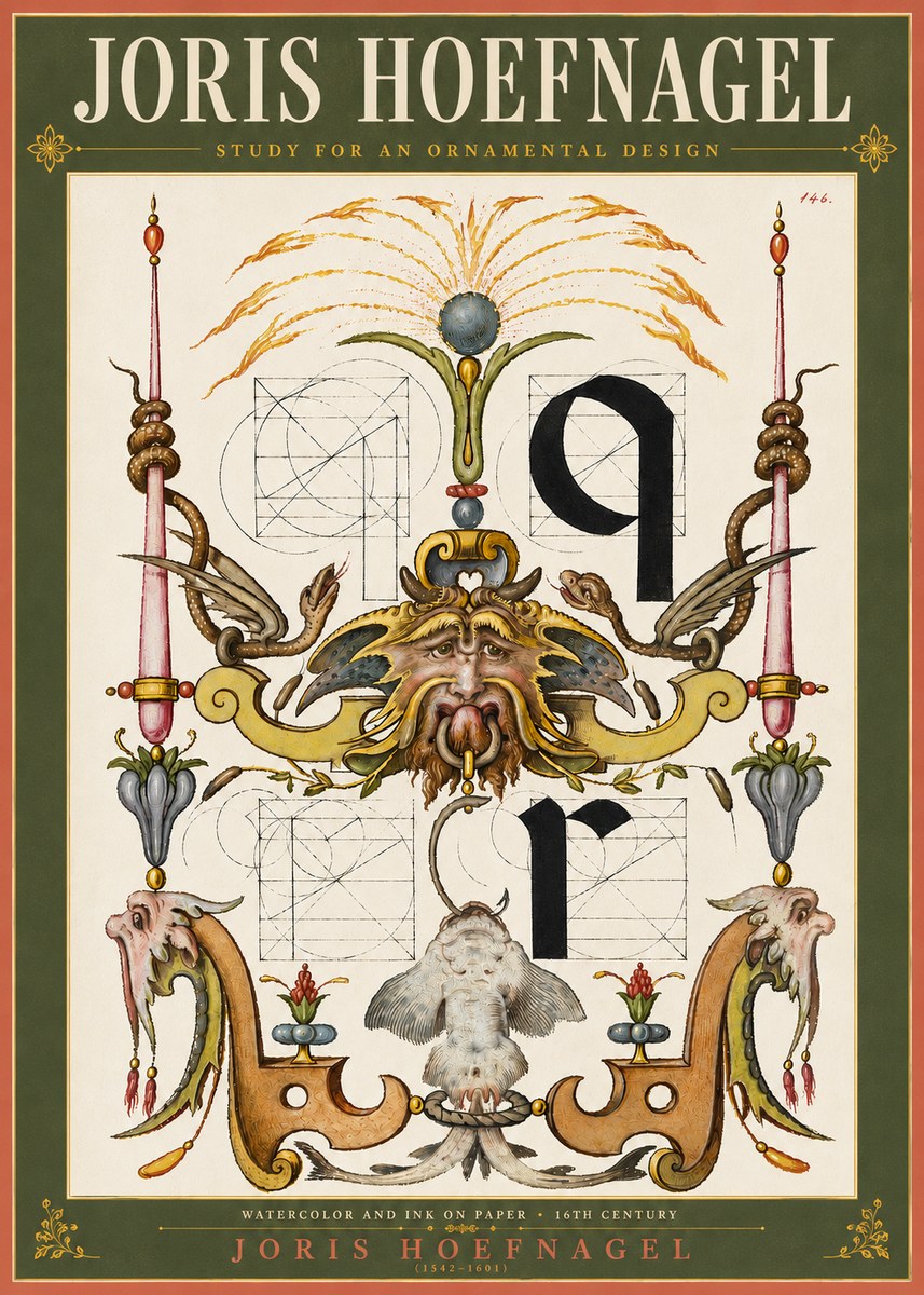 Joris Hoefnagel Ornamental Design I No4 - Poster