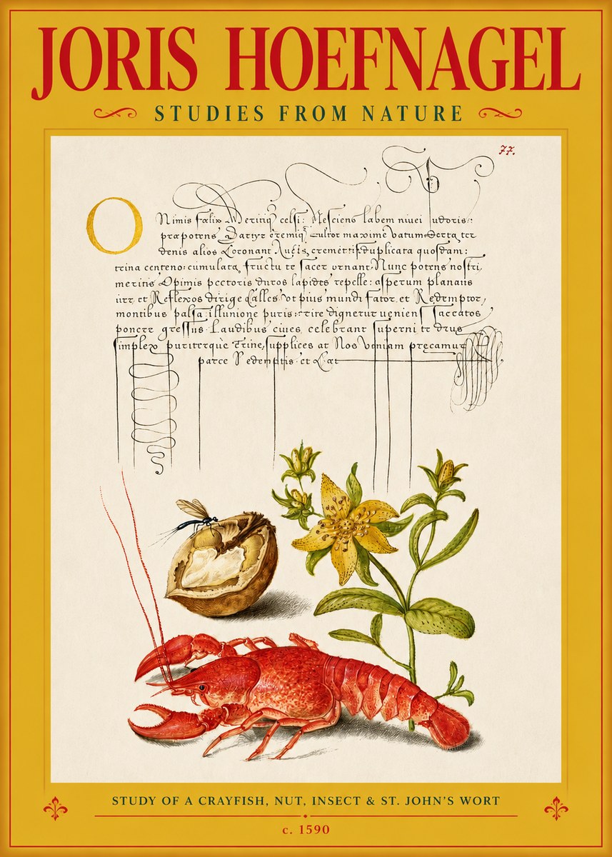 Joris Hoefnagel Studies from Nature No3 - Poster