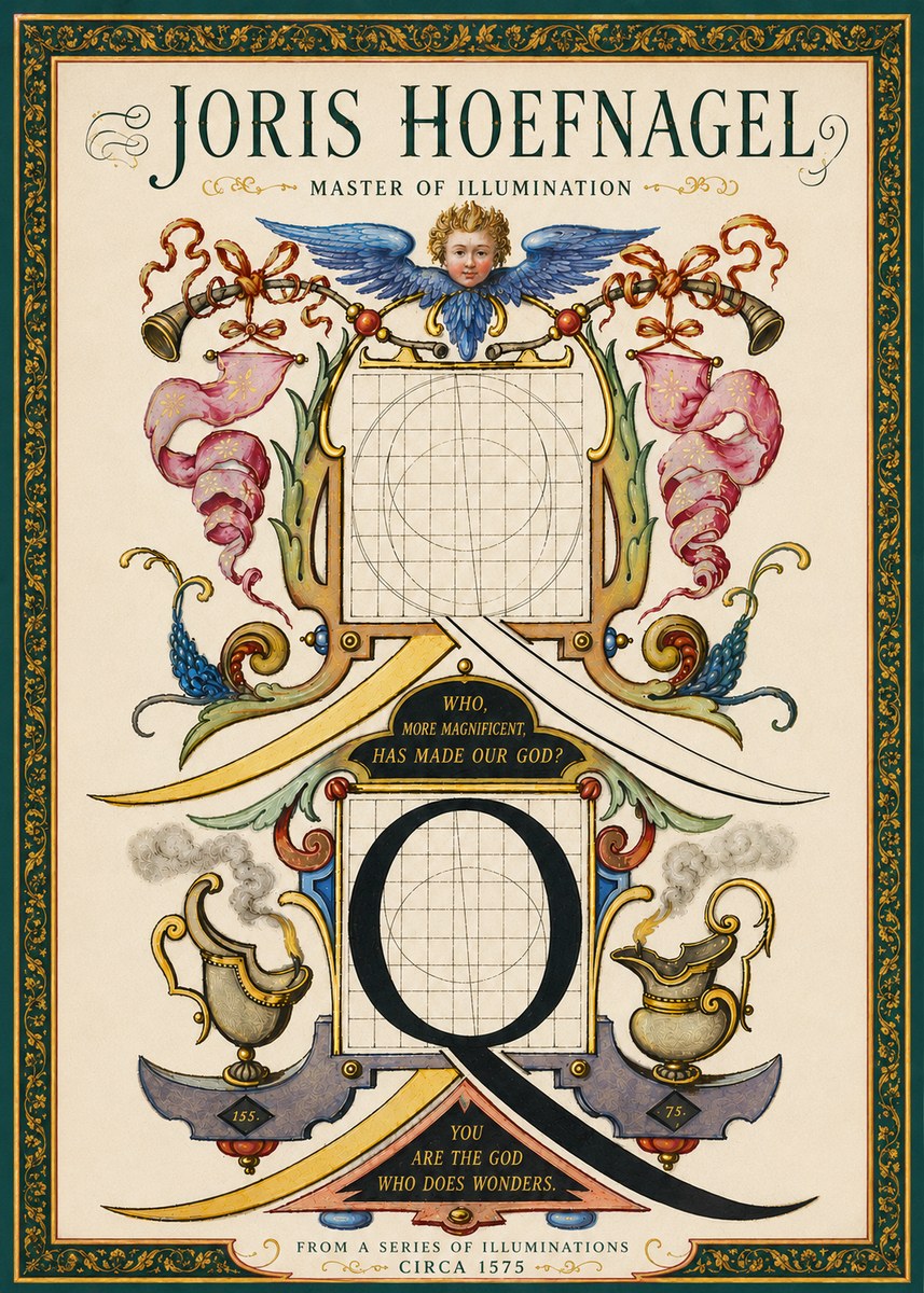 Joris Hoefnagel The Calligraphic Q No6 - Poster