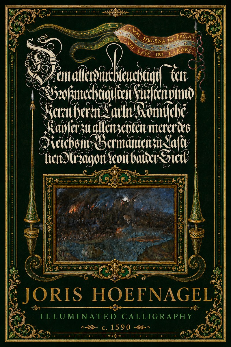 Joris Hoefnagel Illuminated Calligraphy No6 - Poster