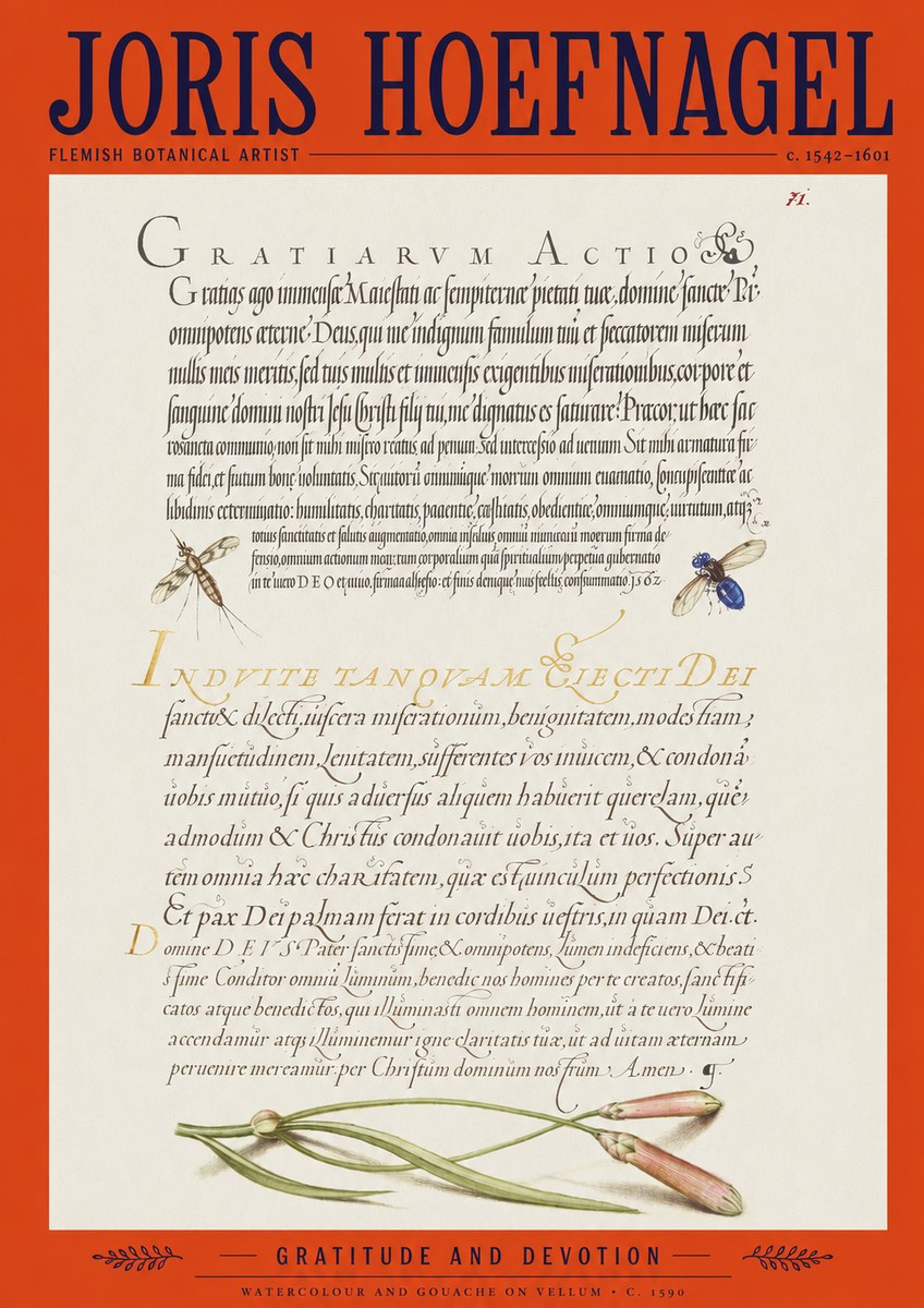 Joris Hoefnagel Thanksgiving to God • Institute for Botanical Studies No2 - Poster