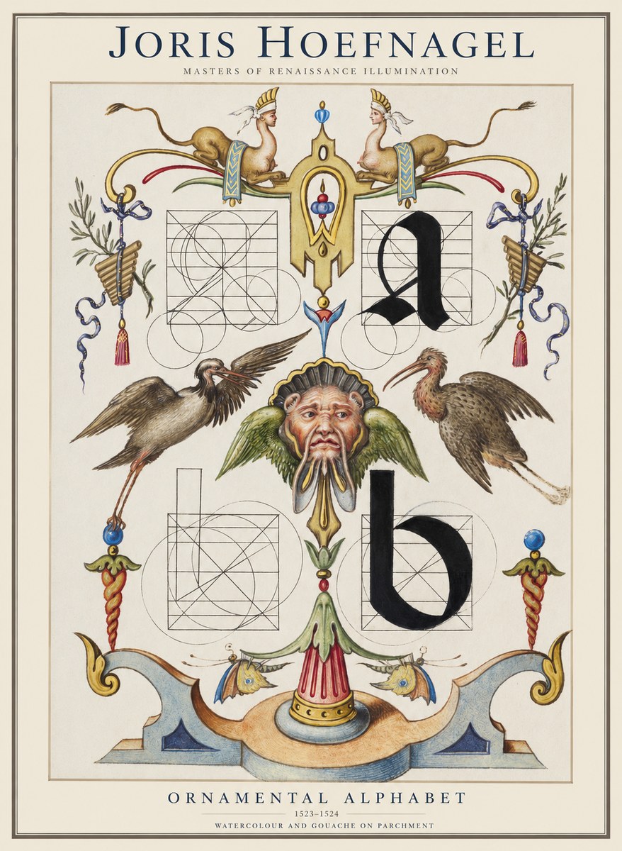 Joris Hoefnagel Ornamental Alphabet No1 - Poster