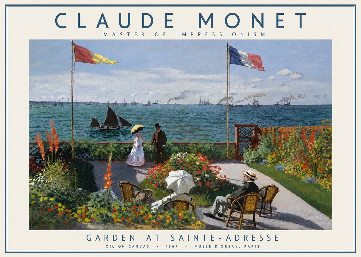 Monet Garden at Sainte-adresse No3 - Poster