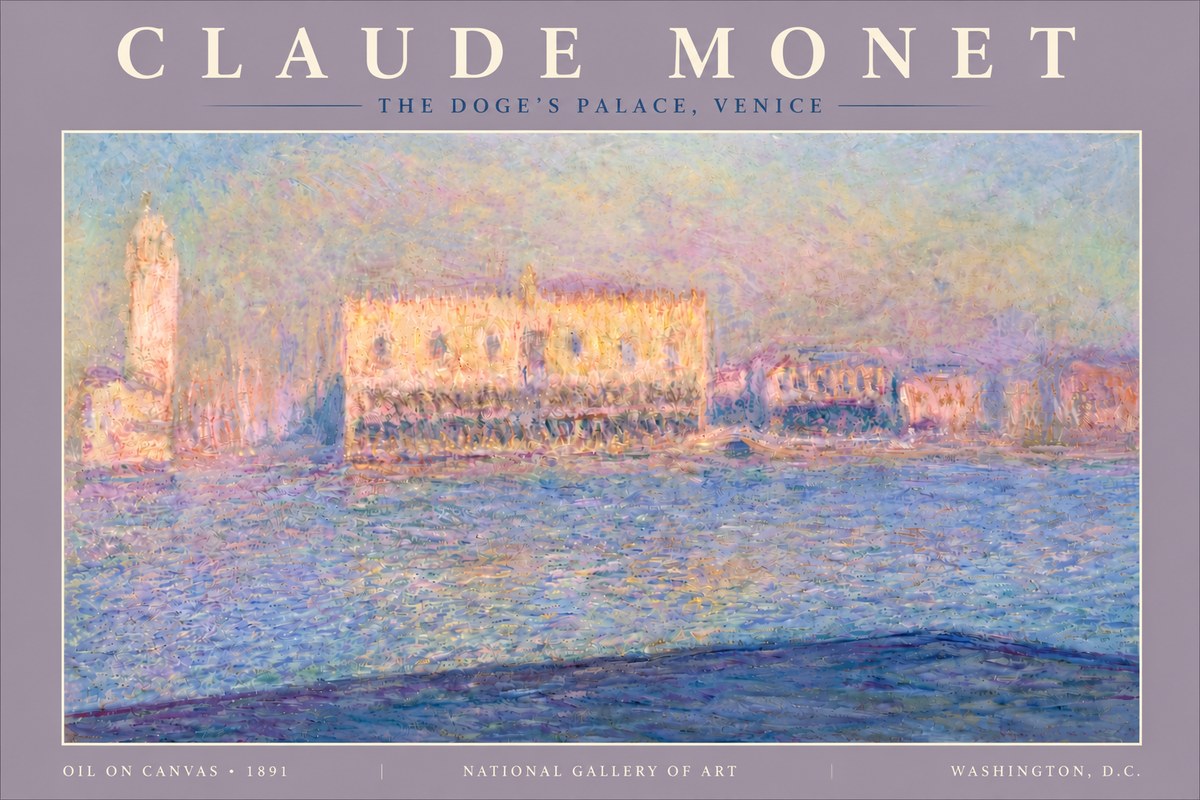 Monet The Doge's Palace, Venice No5 - Poster