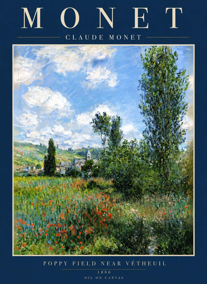 Monet Poppy Field Near Vétheuil No2 - Poster
