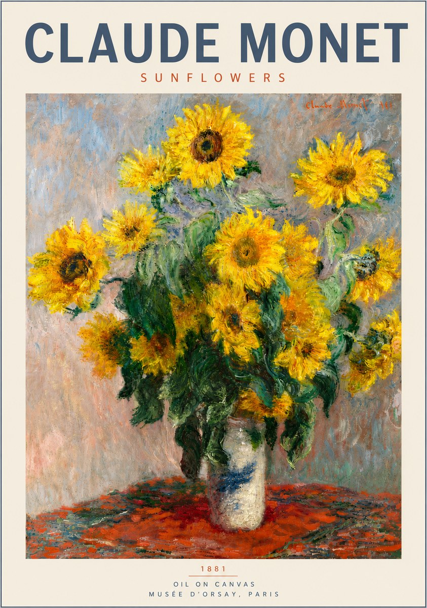 Monet Sunflowers No5 - Poster