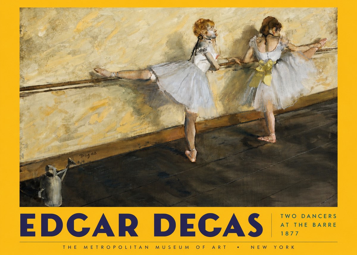 Edgar Degas Two Dancers at the Barre, 1877 No5 - Poster