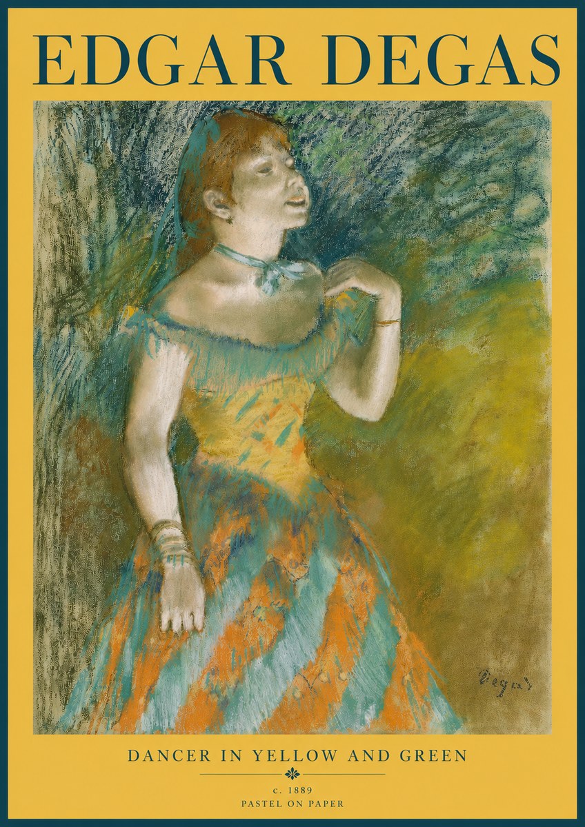 Edgar Degas Dancer in Yellow and Green No5 - Poster