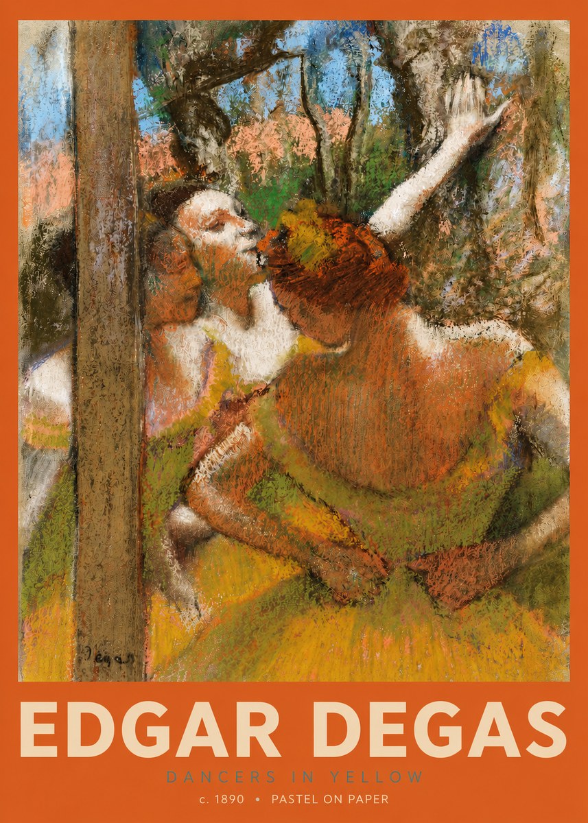 Edgar Degas Dancers in Yellow No2 - Poster