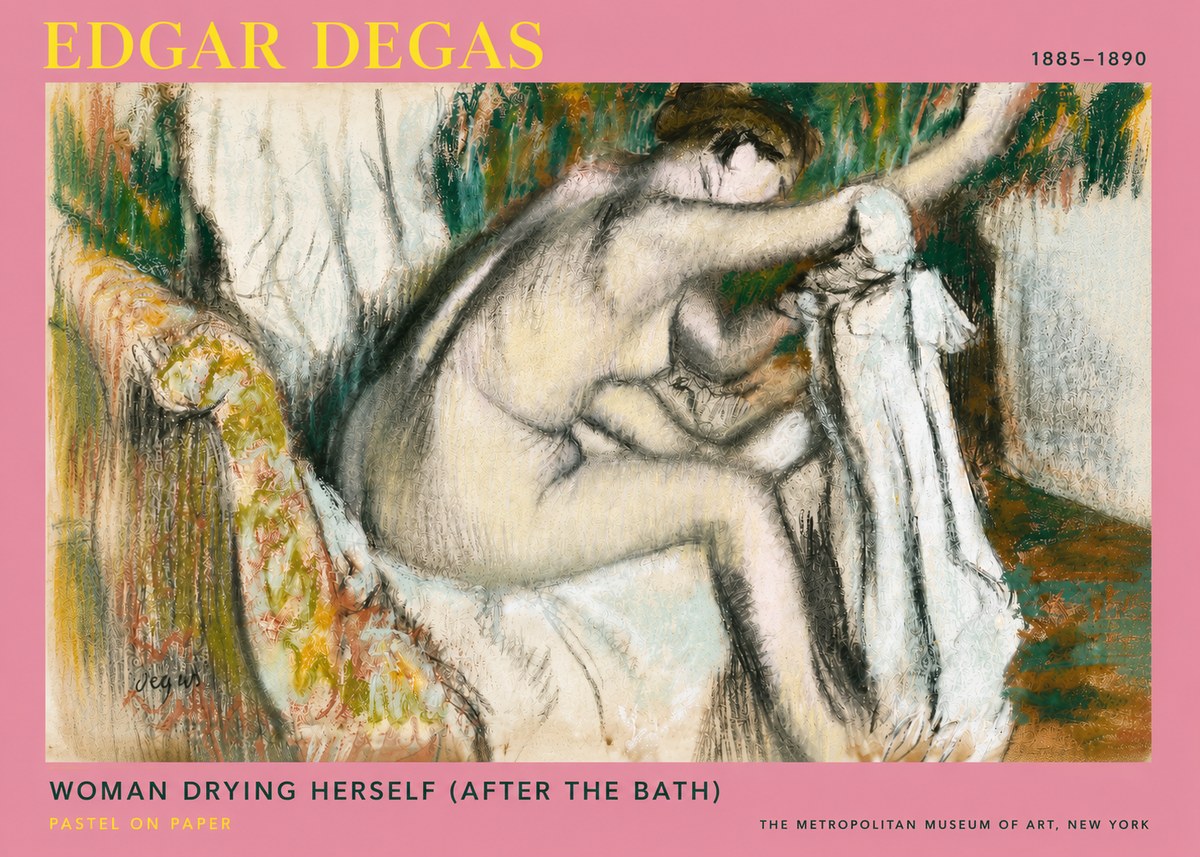 Edgar Degas Woman Drying Herself (After the Bath) No4 - Poster