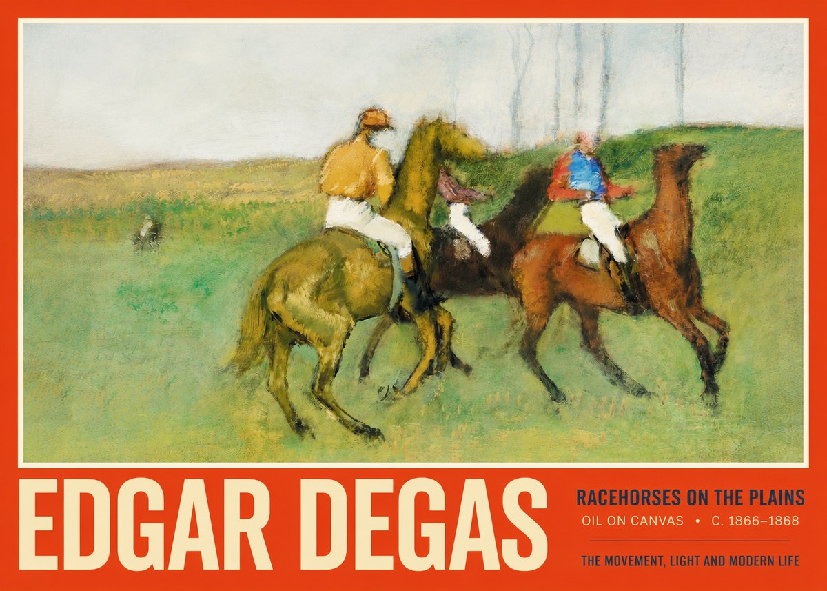 Edgar Degas Racehorses on the Plains No2 - Poster