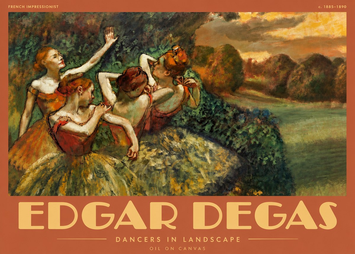 Edgar Degas Dancers in Landscape II No2 - Poster