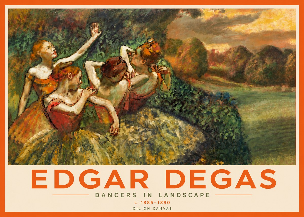 Edgar Degas Dancers in Landscape II No5 - Poster