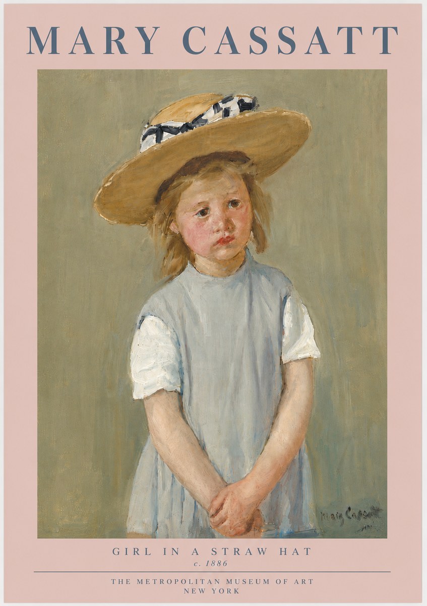 Mary Cassatt Girl in a Straw Hat No6 - Poster