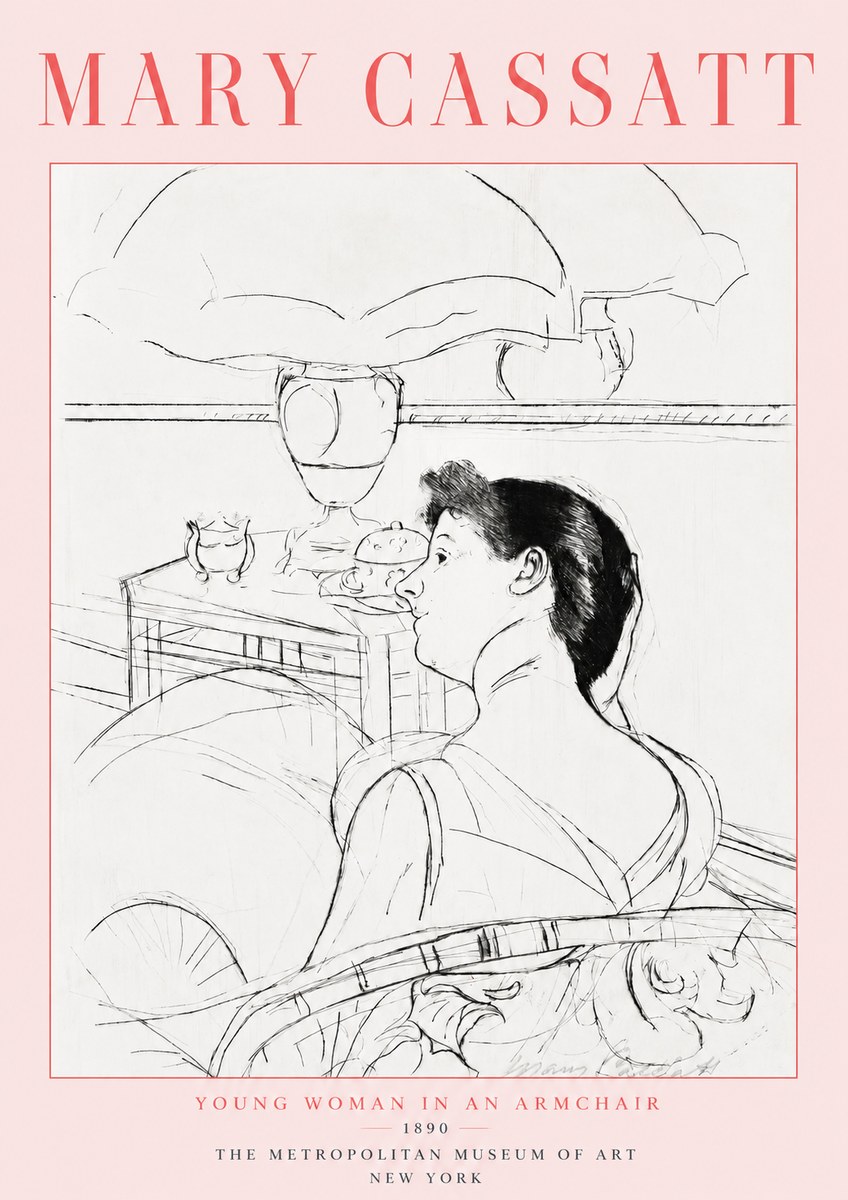 Mary Cassatt Young Woman in an Armchair No2 - Poster