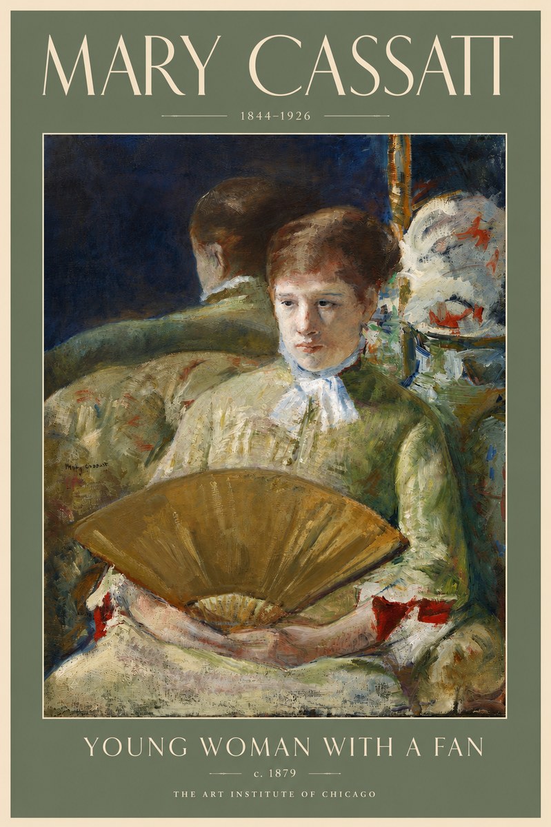 Mary Cassatt Young Woman with a Fan I No5 - Poster