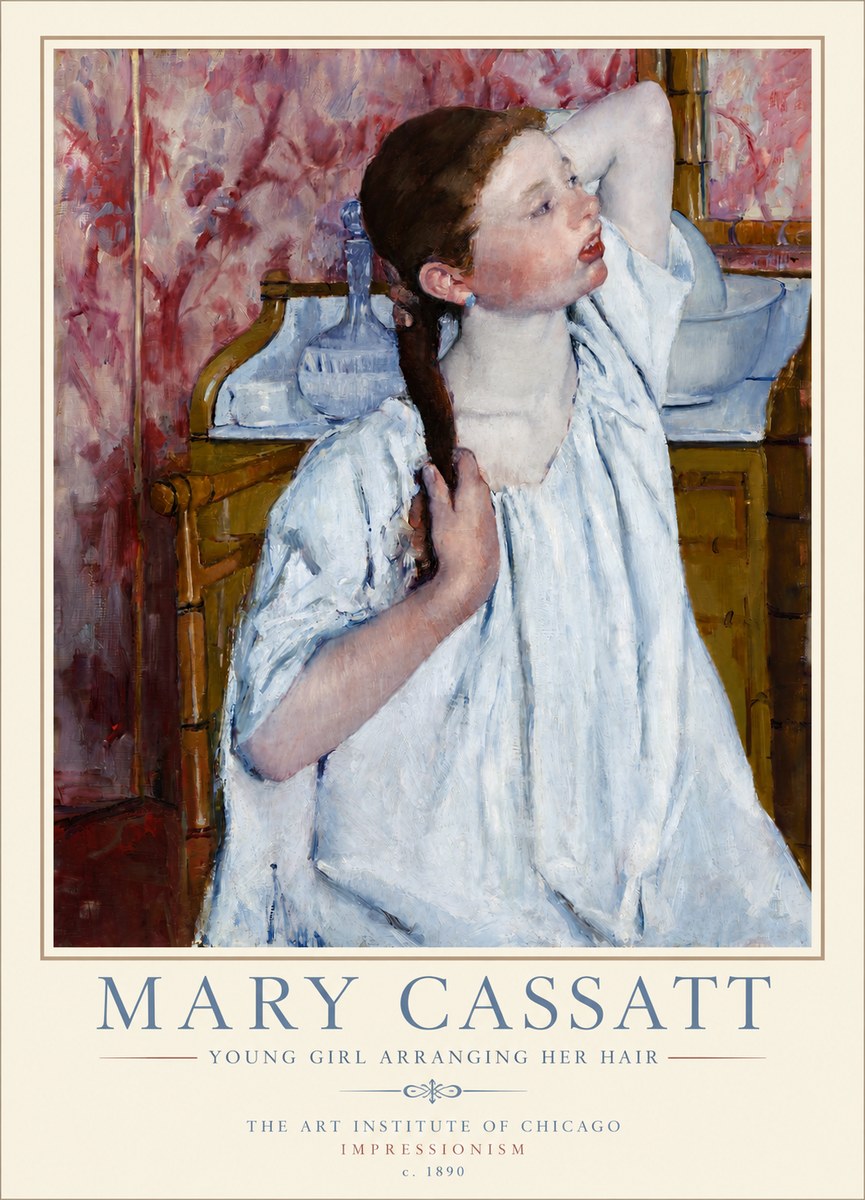 Mary Cassatt Young Girl Arranging Her Hair No3 - Poster