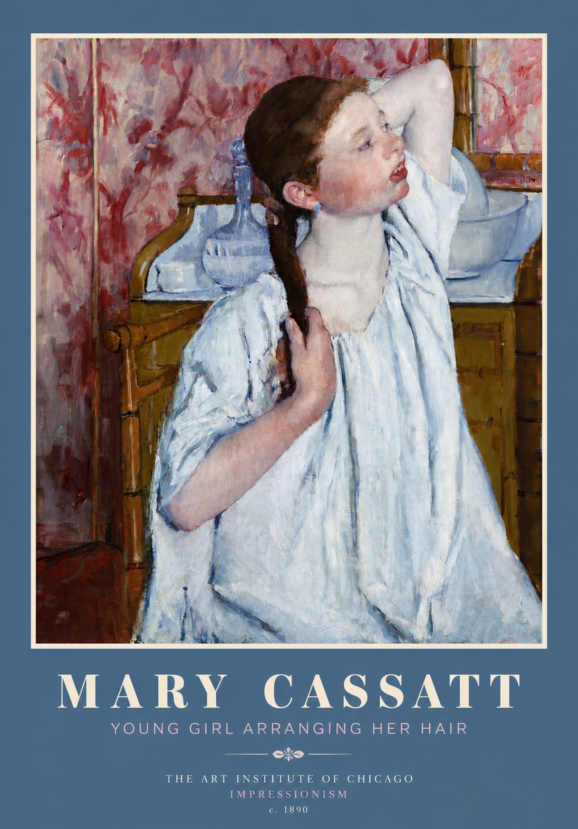 Mary Cassatt Young Girl Arranging Her Hair No4 - Poster