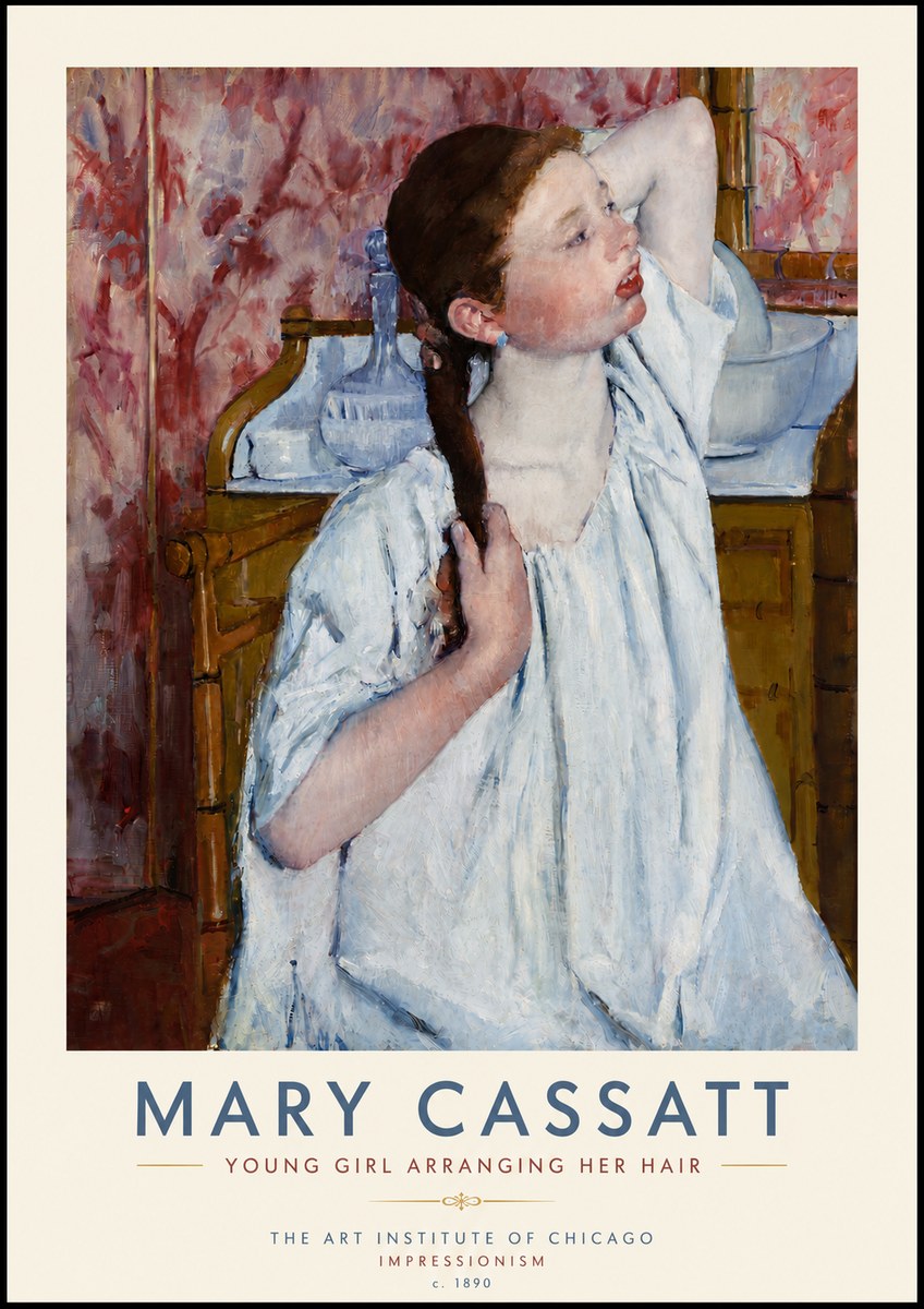 Mary Cassatt Young Girl Arranging Her Hair No5 - Poster
