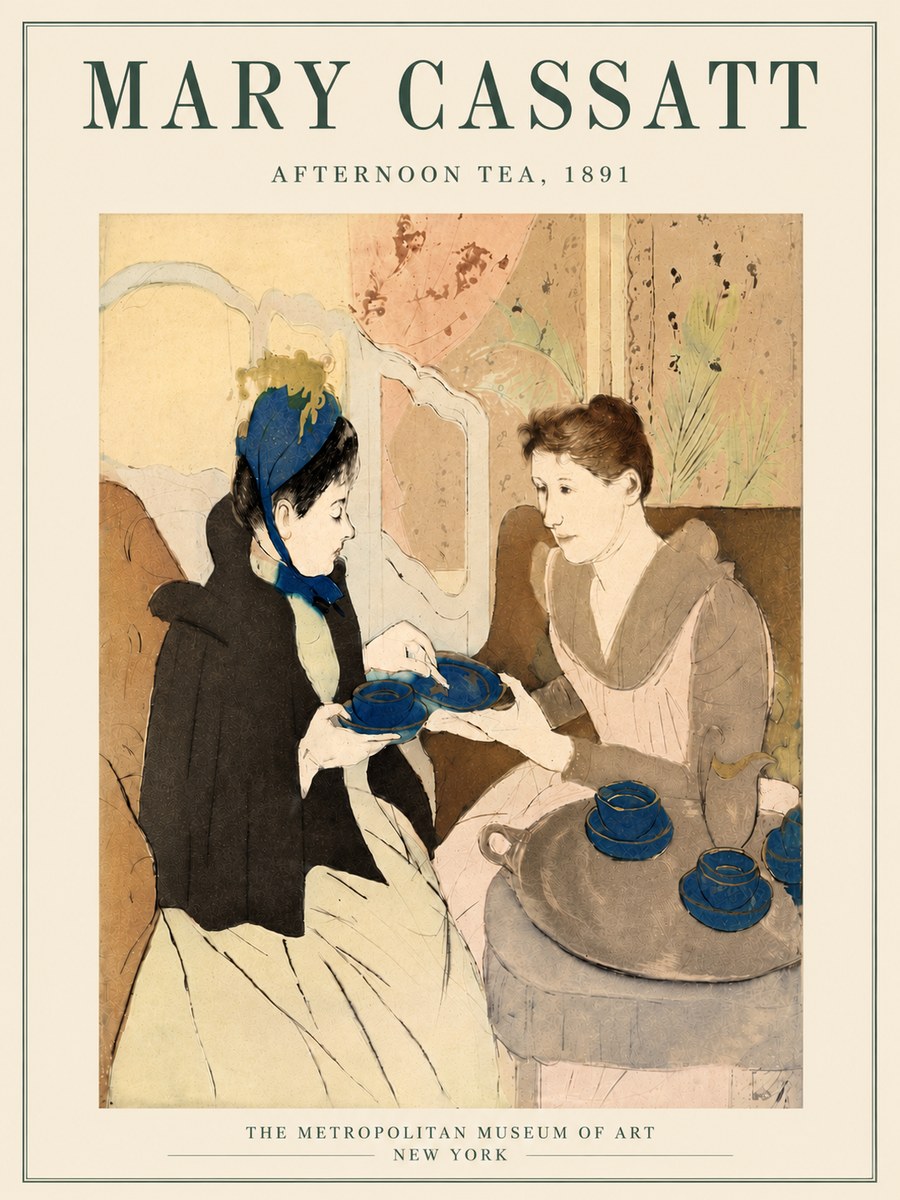 Mary Cassatt Afternoon Tea No6 - Poster