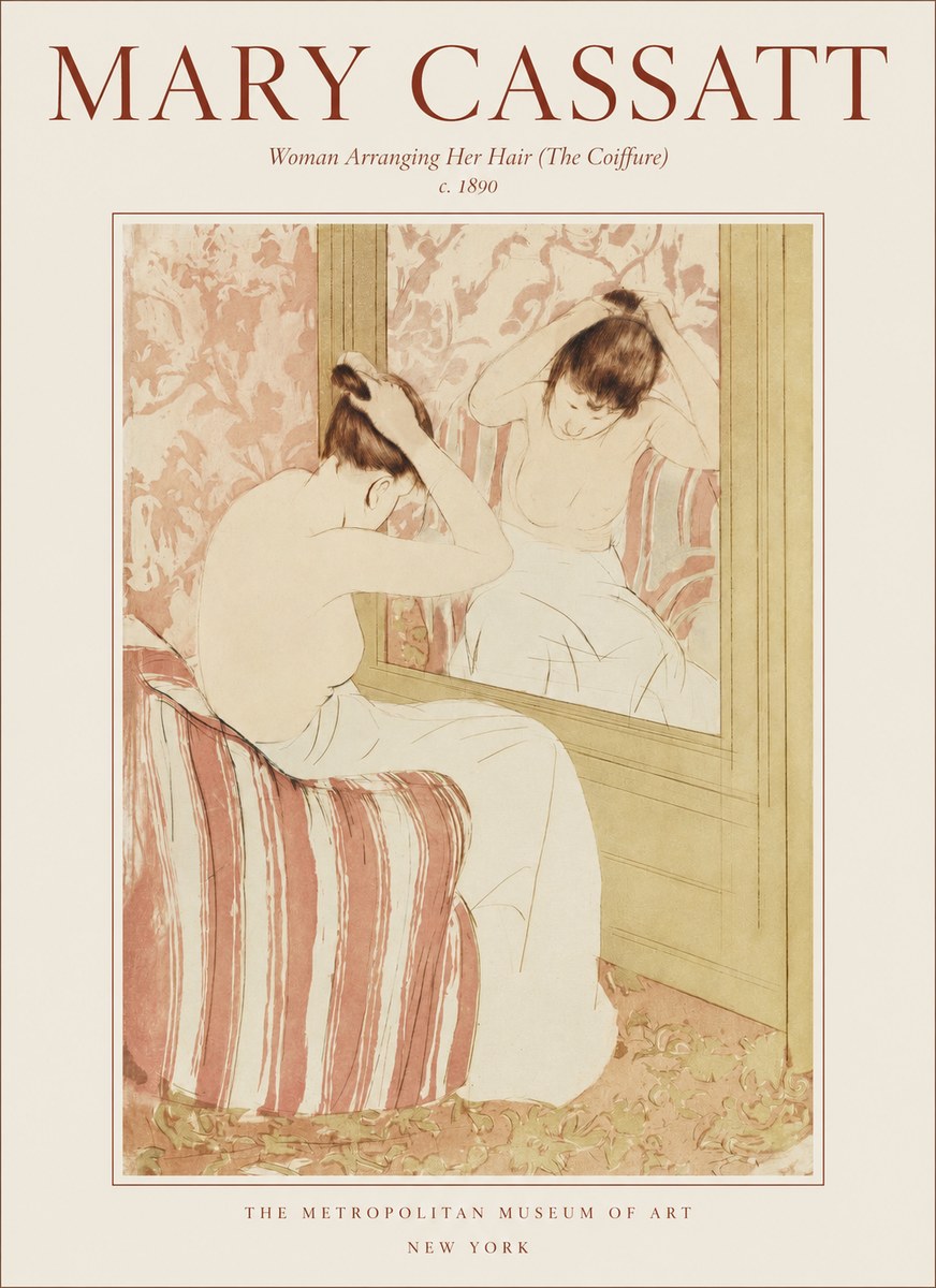 Mary Cassatt Woman Arranging Her Hair (the Coiffure) No1 - Poster