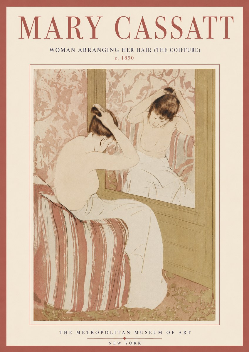 Mary Cassatt Woman Arranging Her Hair (the Coiffure) No5 - Poster