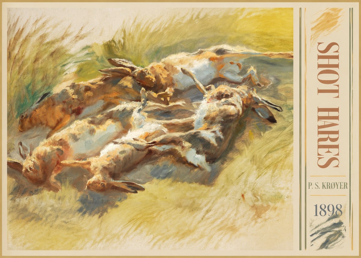 P.S. Krøyer Shot Hares No5 - Poster