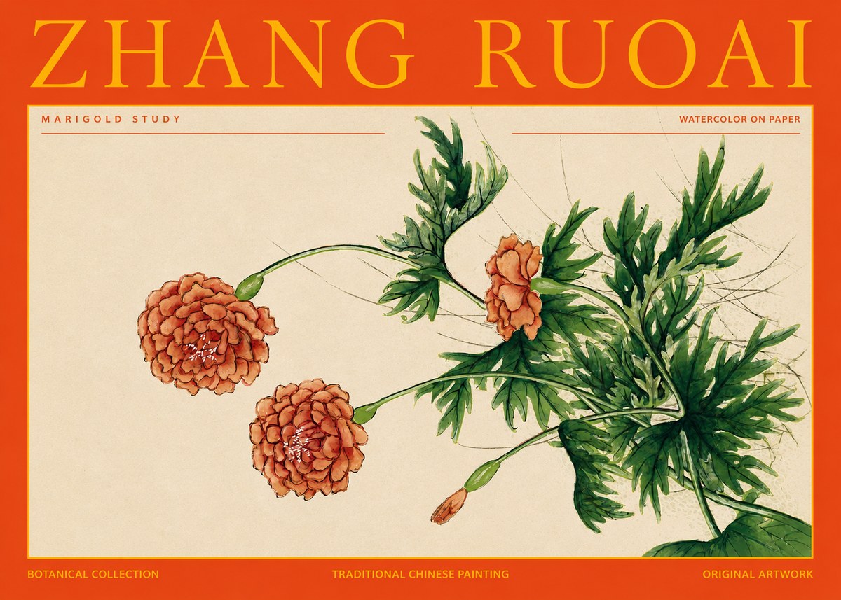 Zhang Ruoai Marigold Study No2 - Poster