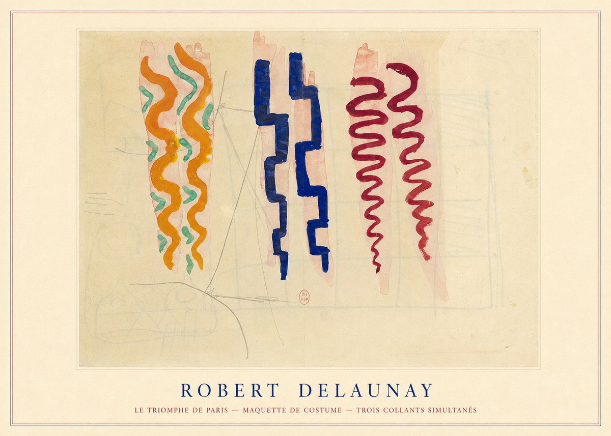 Robert Delaunay Le Triomphe De Paris — Maquette De Costume — Trois Collants Simultanés No3 - Poster