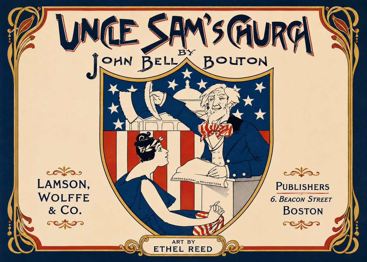 Ethel Reed Uncle Sam's Church No6 - Poster