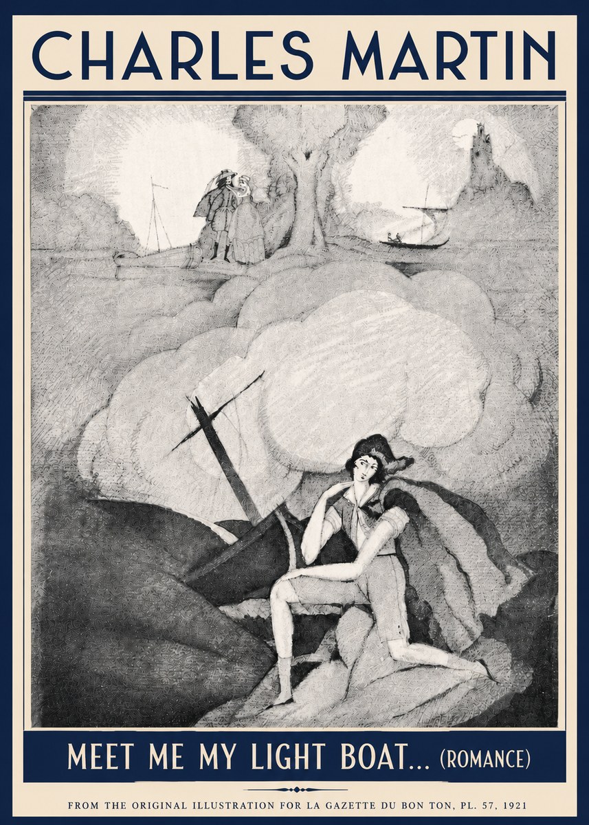 Charles Martin Meet Me My Light Boat... (Romance) No5 - Poster