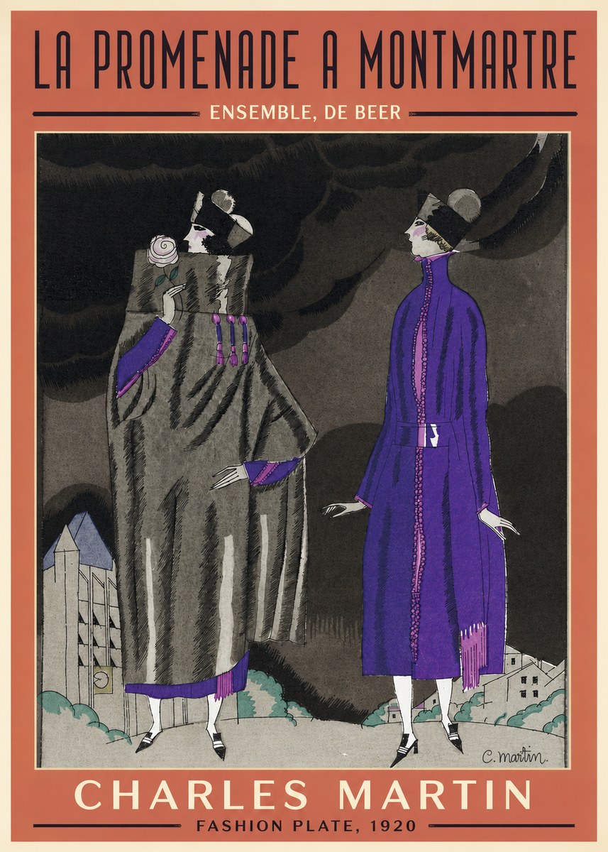 Charles Martin La Promenade a Montmartre No4 - Poster