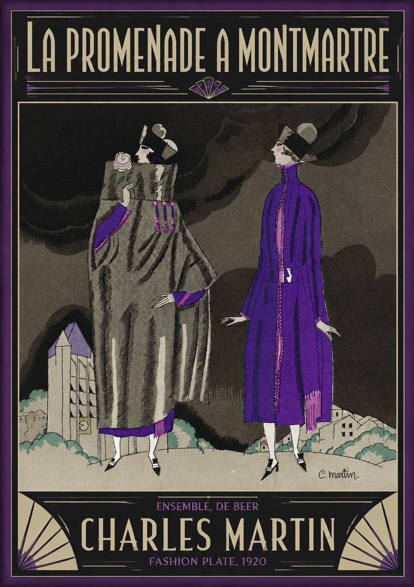 Charles Martin La Promenade a Montmartre No5 - Poster