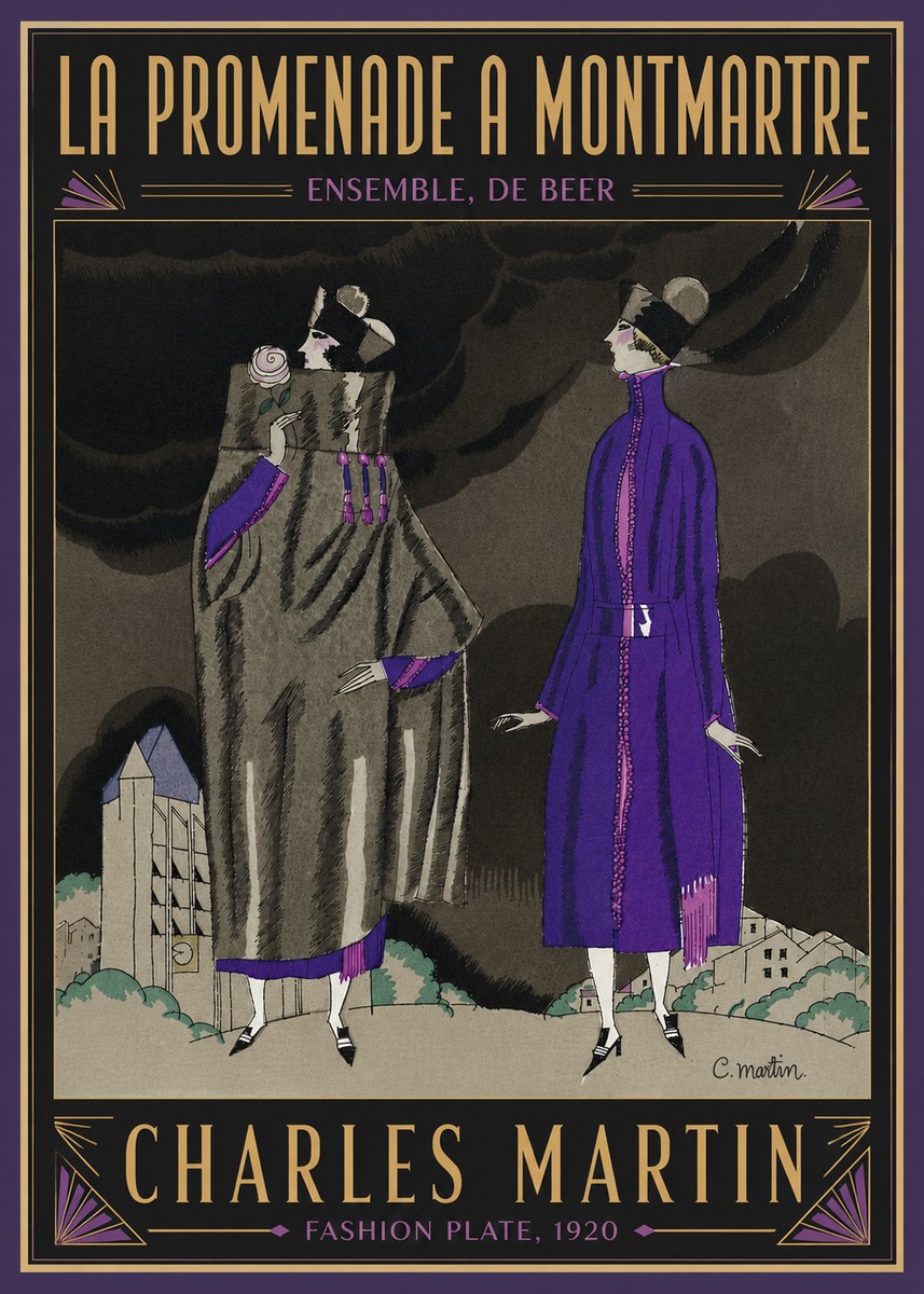 Charles Martin La Promenade a Montmartre No6 - Poster