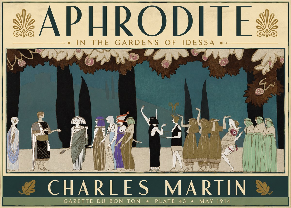 Charles Martin Aphrodite in the Gardens of Idessa No6 - Poster