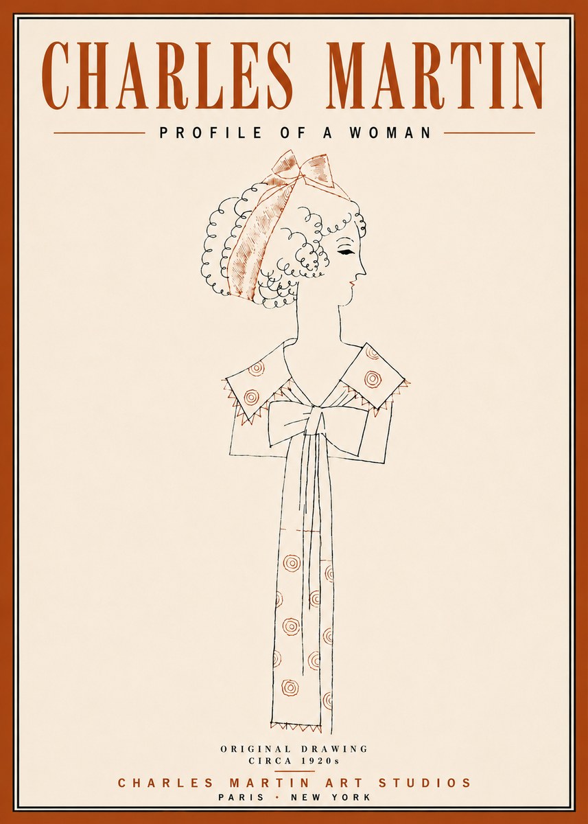 Charles Martin Profile of a Woman No5 - Poster