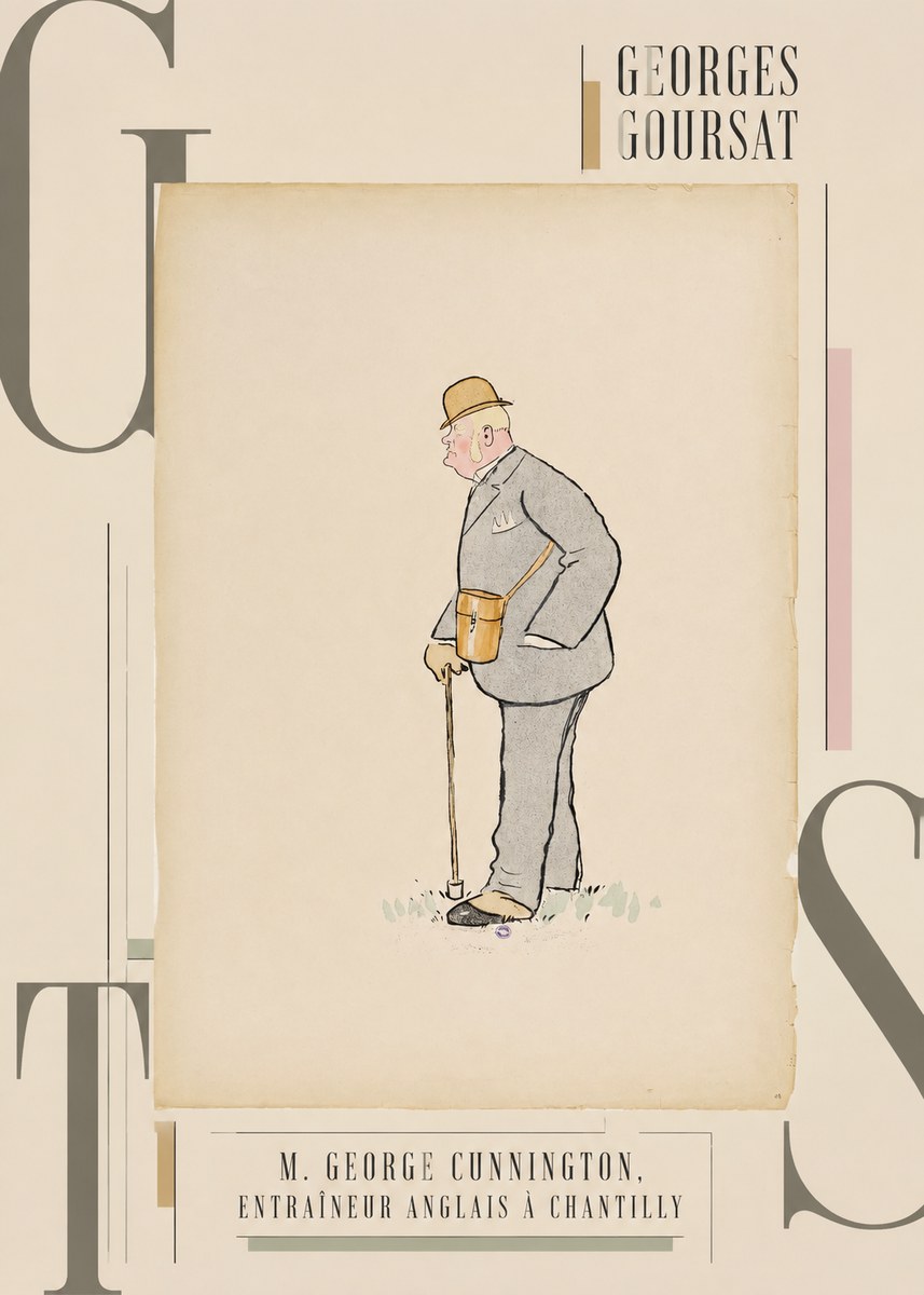 Georges Goursat M. George Cunnington, Entraîneur Anglais À Chantilly No3 - Poster
