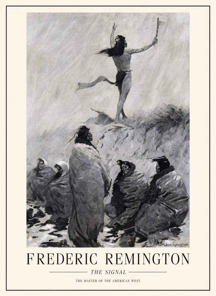 Frederic Remington The Signal No3 - Poster