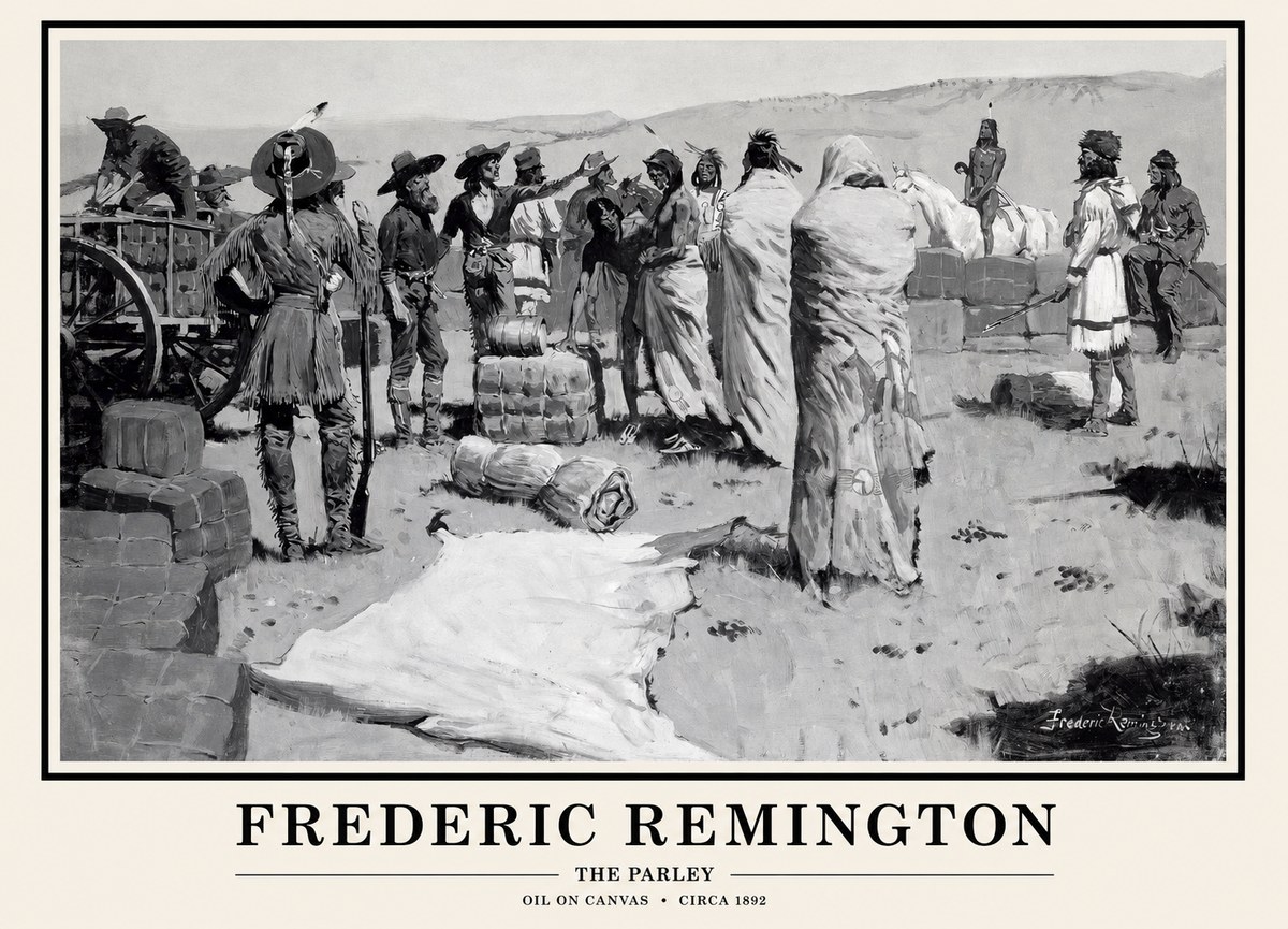 Frederic Remington The Parley No1 - Poster
