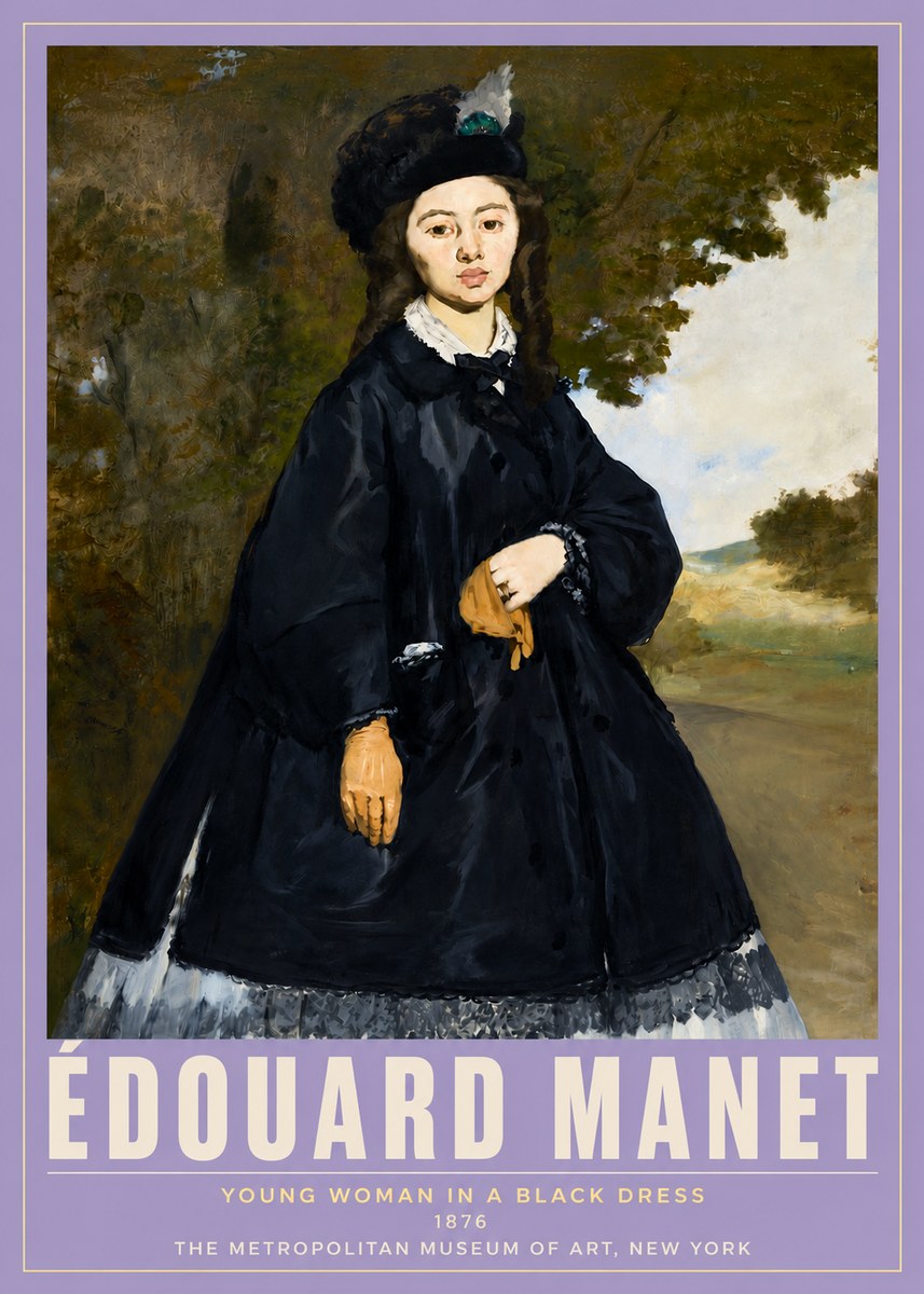 Édouard Manet Young Woman in a Black Dress No5 - Poster