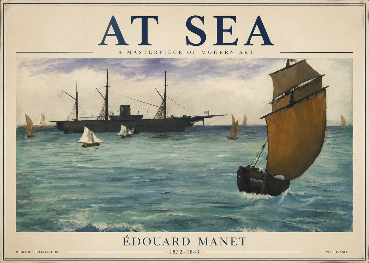 Édouard Manet At Sea No1 - Poster