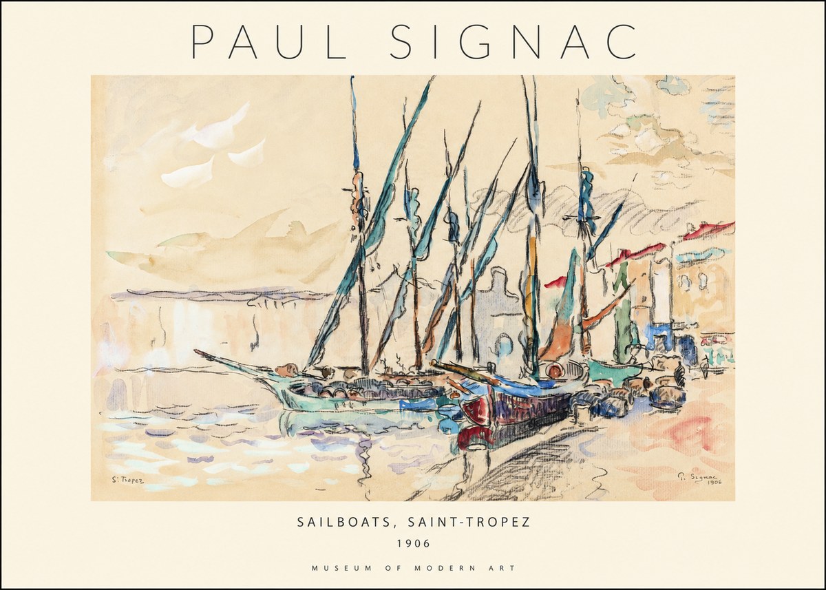 Signac Sailboats, Saint-tropez No1 - Poster