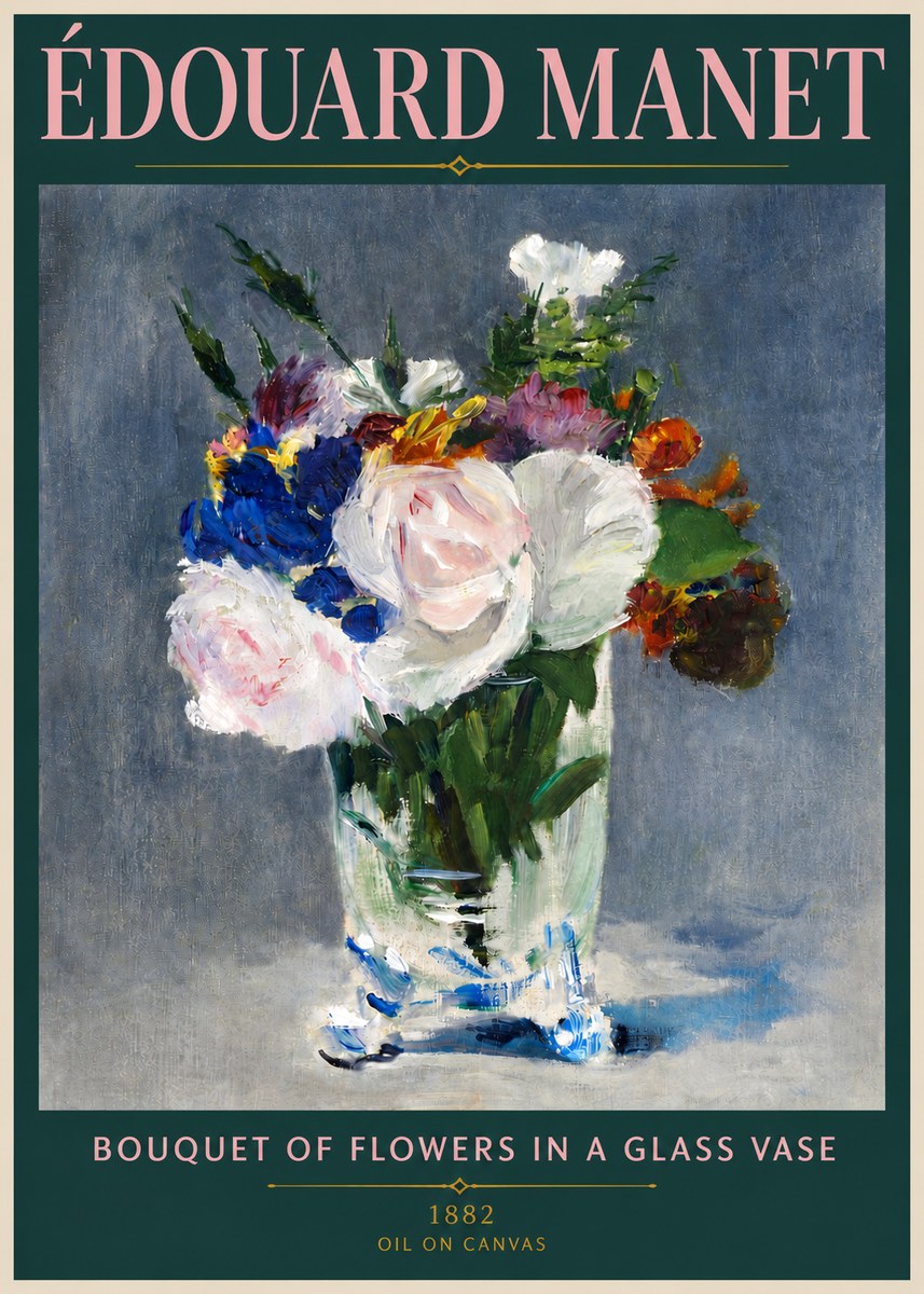 Édouard Manet Bouquet of Flowers in a Glass Vase No5 - Poster
