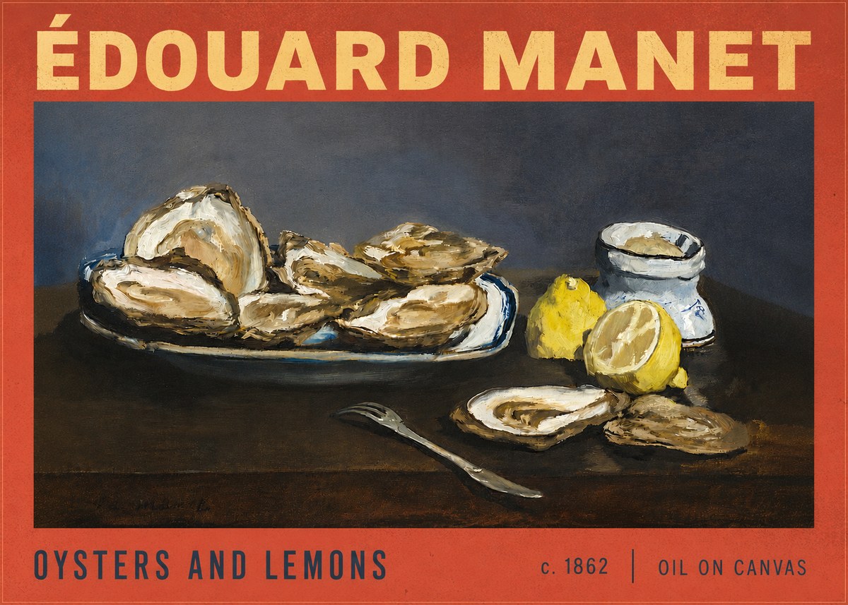 Édouard Manet Oysters and Lemons No6 - Poster