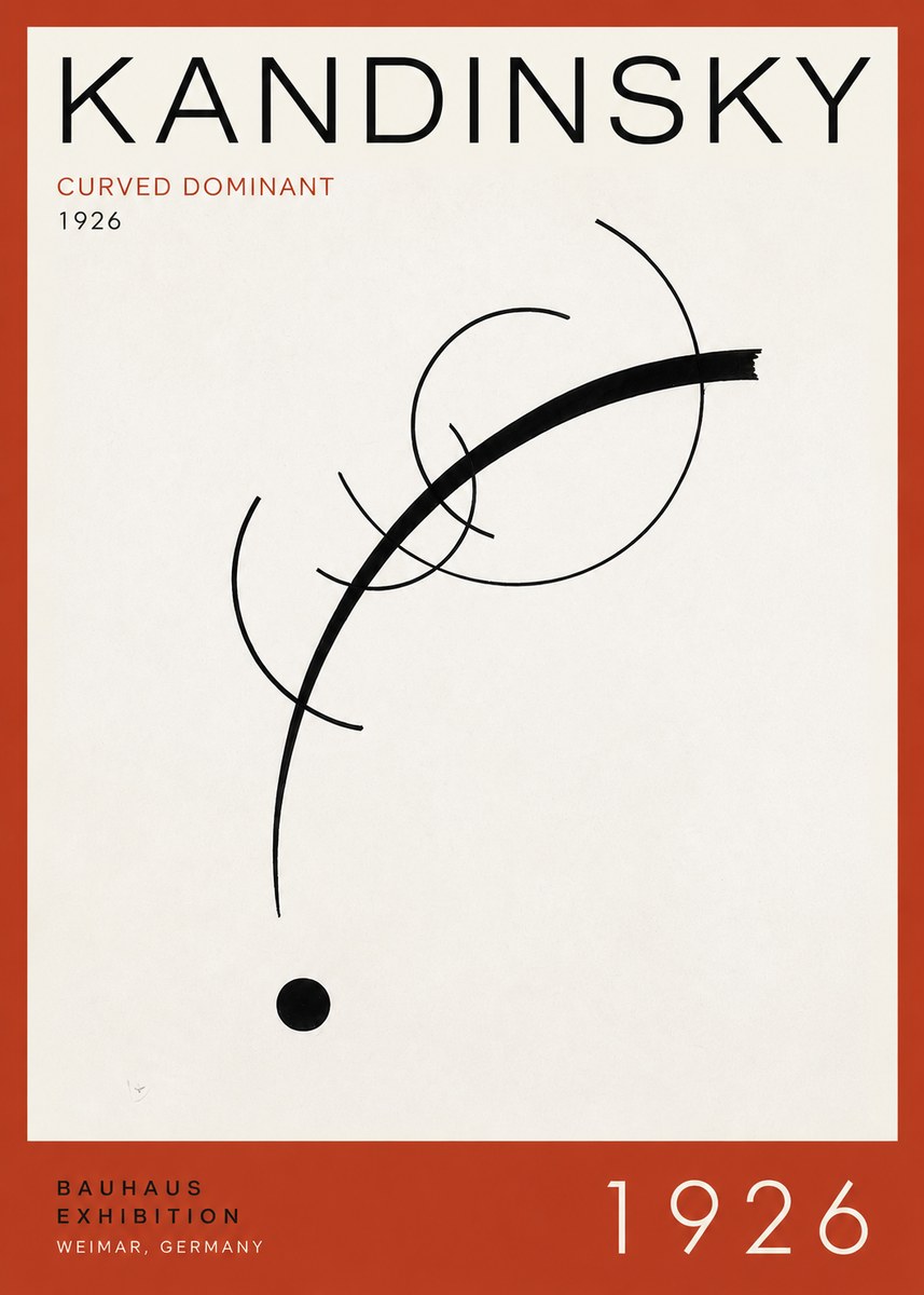 Kandinsky Curved Dominant No3 - Poster