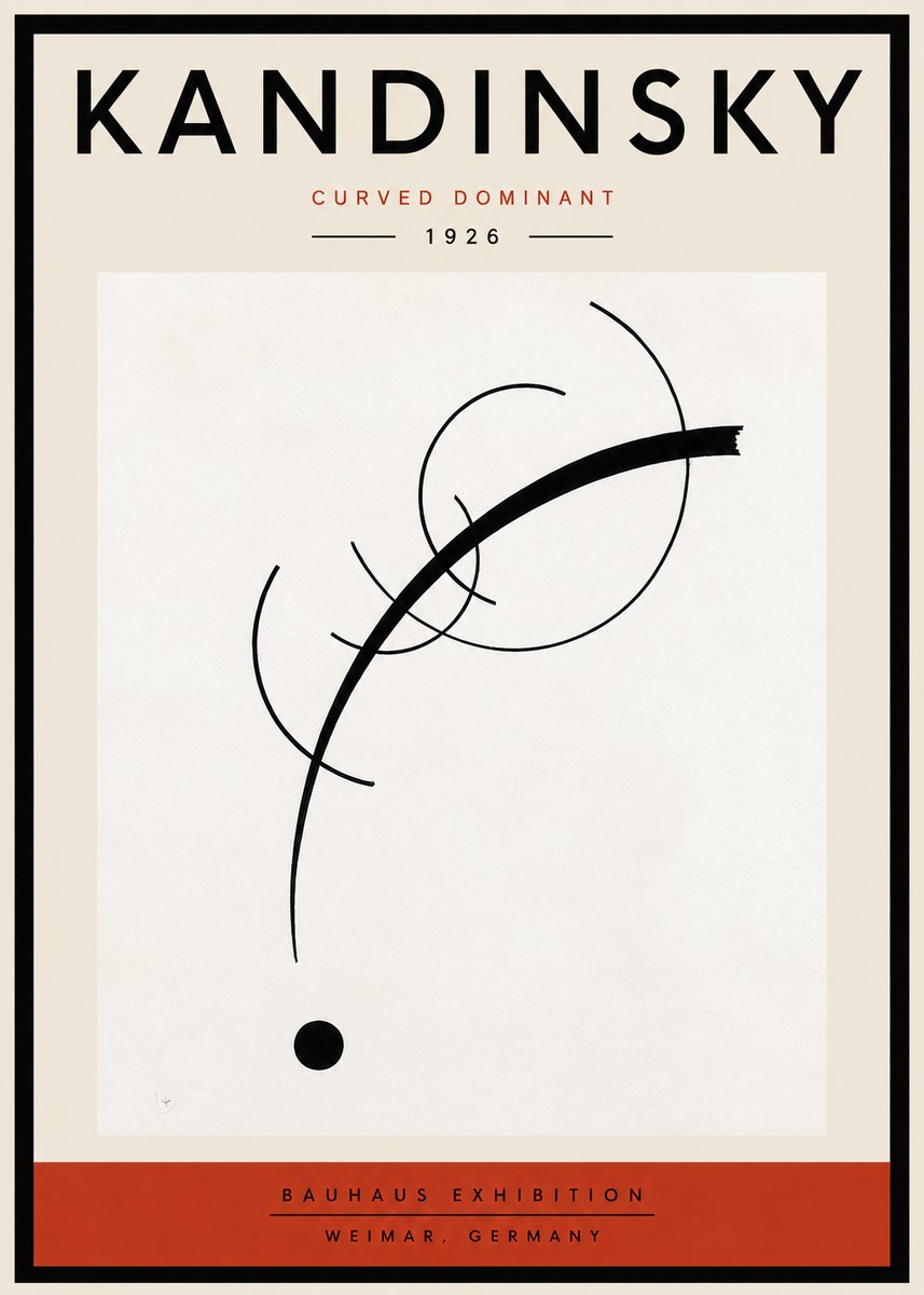 Kandinsky Curved Dominant No6 - Poster