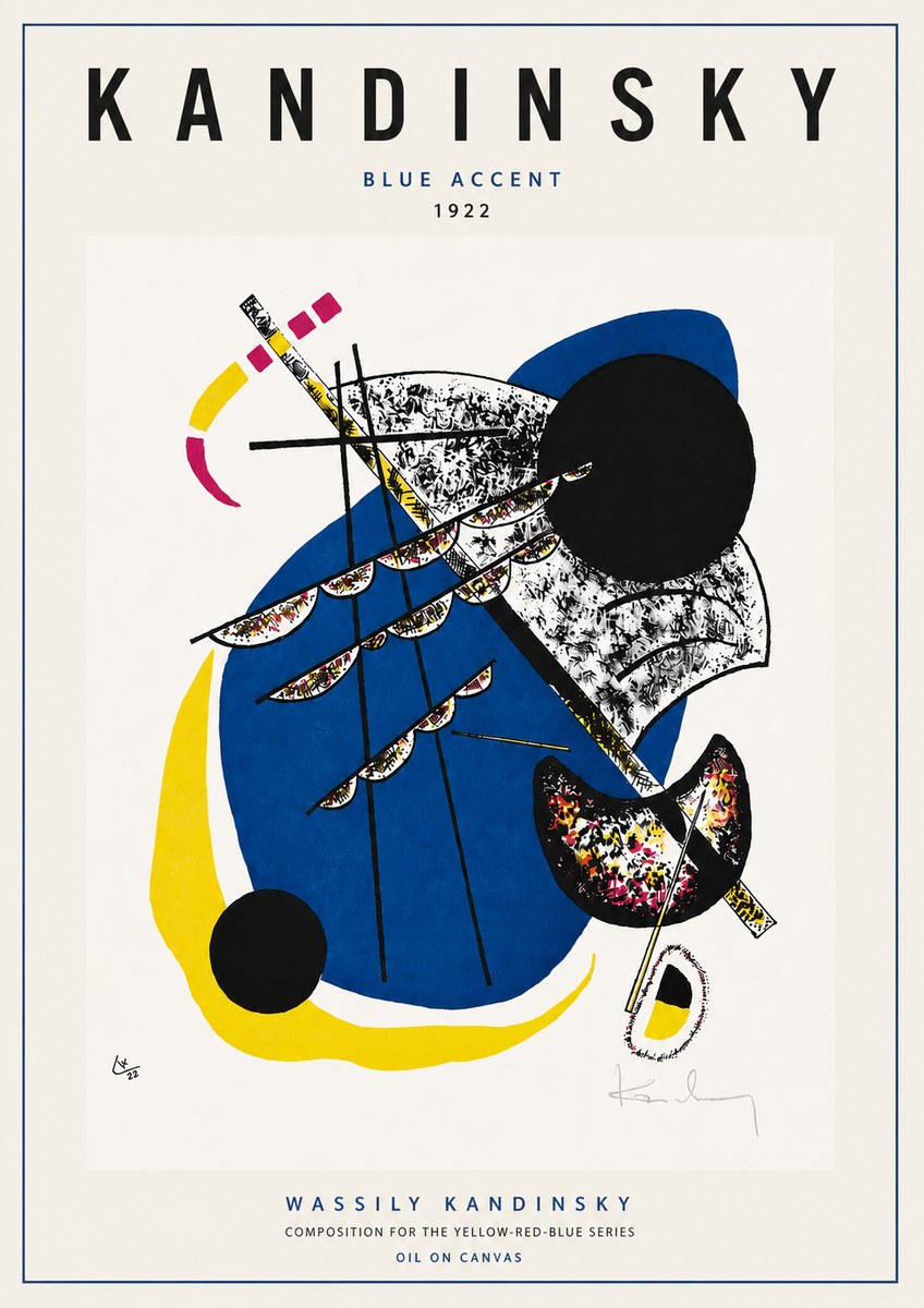 Kandinsky Blue Accent No6 - Poster