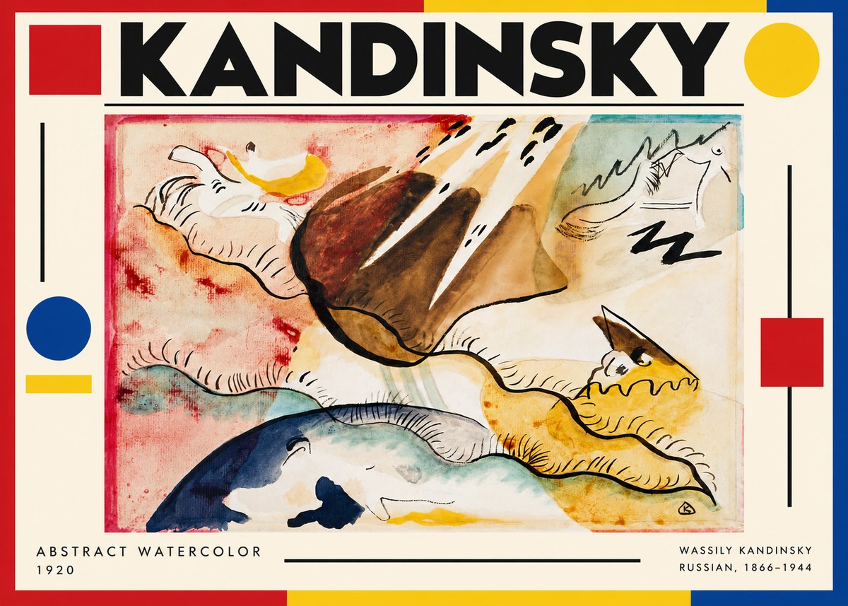 Kandinsky Abstract Watercolor No3 - Poster